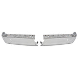 Chrome Rear Bumper Fit For Ford F-150 2021-2024 W/ Park Sensor Hole Left Right