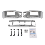 Chrome Front Bumper Cover Face Bar W/ Fog Light Hole Fit for Ford F-150 2018-20
