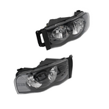 DODGE RAM 1500 2500 3500 02-05 BLACK HOUSING CLEAR CORNER HEADLIGHTS