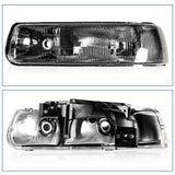 Chevy Silverado Suburban Tahoe 1999-2006 Headlights Clear Corner Black