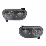 Headlight Assembly Lamp For Dodge Challenger 2008-2014 Black Left Right Side