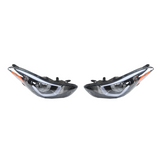 Hyundai Elantra 2014-2016  Headlight Left Right 2pc w Bulbs