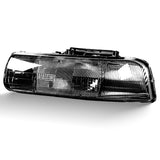 Chevy Silverado Suburban Tahoe 1999-2006 Headlights Clear Corner Black