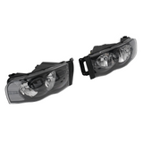 DODGE RAM 1500 2500 3500 02-05 BLACK HOUSING CLEAR CORNER HEADLIGHTS