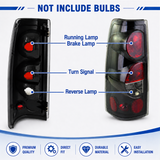 1999–2006 Chevy Silverado clear-lens black-housing tail light pair – product detail 2
