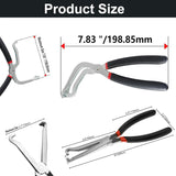 Black automotive electrical connector pliers set with straight and angled heads