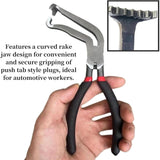 Black automotive electrical connector pliers set with straight and angled heads