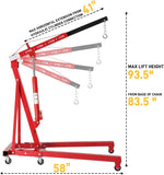 2 Ton Folding Hydraulic Engine Hoist Cherry Picker Lift