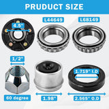 Trailer Idler Hub Kit 5 on 4.5'' Bolt Fits #84 Spindle 3,500 lb Axle Durable Round Hub Assembly