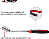 Spark plug wire removal pliers tool for vehicle repairs with ergonomic handle and angled head design.