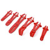 6-piece hose clamp set for flexible hoses, fuel, brake, gas, radiator line repair, anti-slip handles, heat-resistant nylon.