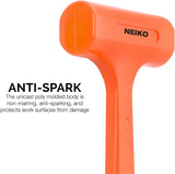 2 LB Dead Blow Hammer with Polyurethane Head, Non-Slip Grip, Orange Color