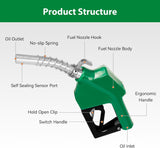 Green aluminum automatic fuel nozzle with 3-speed control
