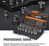 13-piece chrome molybdenum steel bolt and nut remover set with storage case