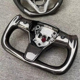 Modified Model 3 & Y Yoke Style Full Real Carbon Fiber Heated Steering Wheel