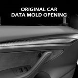 Model 3 & Y Dashboard Dash Cover And Door Trim Cover Extension Panels Real Carbon Fiber
