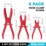 6-Piece Hose Clamp Set for Fuel, Gas, Brake & Radiator Line Repair