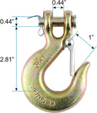 5/16 Clevis Slip Hook with Safety Latch Heavy Duty Grade 70 Forged Steel, 14,000 lbs Capacity for Towing & Chains