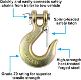 5/16 Clevis Slip Hook with Safety Latch Heavy Duty Grade 70 Forged Steel, 14,000 lbs Capacity for Towing & Chains