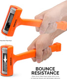 2 LB Dead Blow Hammer with Polyurethane Head, Non-Slip Grip, Orange Color