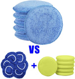 Microfiber wax applicator pads for car buffing, polishing, and detailing. Reusable 5" pads.