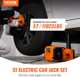 5-Ton Electric Car Jack with Impact Wrench and Built-in Air Pump