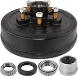 Set of 2 JADODE 10" x 2-1/4" Trailer Brake Drum Kit 4 on 4.5 with 5 Bolt 1/2"-20 L68149/L44649 Heavy Duty Trailer Hub Drum kits for 3500 lbs,008-247-05, 84546,22001K