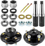 Trailer Idler Hub Kit 5 on 4.5'' Bolt Fits #84 Spindle 3,500 lb Axle Durable Round Hub Assembly