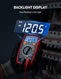 Digital Multimeter with LCD Display for Voltage, Current, and Resistance Testing