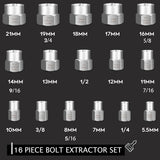 13-piece chrome molybdenum steel bolt and nut remover set with storage case