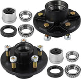 JADODE Trailer Idler Hub Kits 5 on 4.5" for 3500 lbs Axle Heavy Duty 5 Lug Bolt Trailer Wheel Hub with 1/2"-20 Thread L68149/L44649 Trailer Hub Kits - 22017K Set of 2