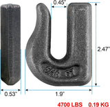 5/16'' Grade 70 Weld-On Grab Hook - Heavy-Duty Chain Hook for Flatbed Trailers, Tractors & Equipment
