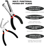 Black automotive electrical connector pliers set with straight and angled heads