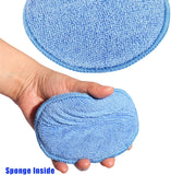 Microfiber wax applicator pads for car buffing, polishing, and detailing. Reusable 5" pads.