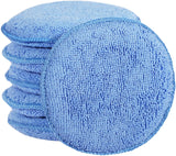 Microfiber wax applicator pads for car buffing, polishing, and detailing. Reusable 5" pads.