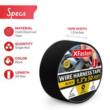 3/4-Inch 50-Foot Wire Harness Tape, 5-Pack High Temp, Noise Dampening