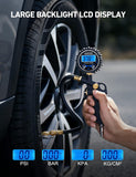 Digital tire pressure gauge with inflator and 250 PSI for accurate measurement