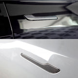 Real Carbon Fiber Center Console Cover + Door Handles For Model 3 & Y