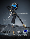 Digital tire pressure gauge with inflator and 250 PSI for accurate measurement