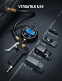 Digital tire pressure gauge with inflator and 250 PSI for accurate measurement
