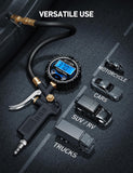 Digital tire pressure gauge with inflator and 250 PSI for accurate measurement