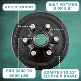Trailer 6 on 5.5" Hub Drum Kits for 5200-6000 lbs axle