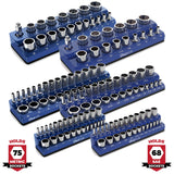 Magnetic Socket Organizer 2Row Holder for 1/4" 3/8" 1/2" Drive Sockets