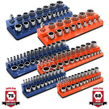Magnetic Socket Organizer 2Row Holder for 1/4" 3/8" 1/2" Drive Sockets