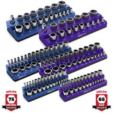 Magnetic Socket Organizer 2Row Holder for 1/4" 3/8" 1/2" Drive Sockets
