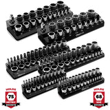 Magnetic Socket Organizer 2Row Holder for 1/4" 3/8" 1/2" Drive Sockets