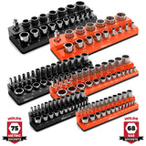 Magnetic Socket Organizer 2Row Holder for 1/4" 3/8" 1/2" Drive Sockets