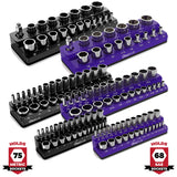 Magnetic Socket Organizer 2Row Holder for 1/4" 3/8" 1/2" Drive Sockets