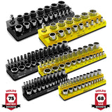 Magnetic Socket Organizer 2Row Holder for 1/4" 3/8" 1/2" Drive Sockets