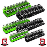 Magnetic Socket Organizer 2Row Holder for 1/4" 3/8" 1/2" Drive Sockets